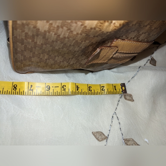 CELINE Logo Macadam Triompe Boston Bag PVC Leather Brown Gold Italy EUC COA - Picture 5 of 16